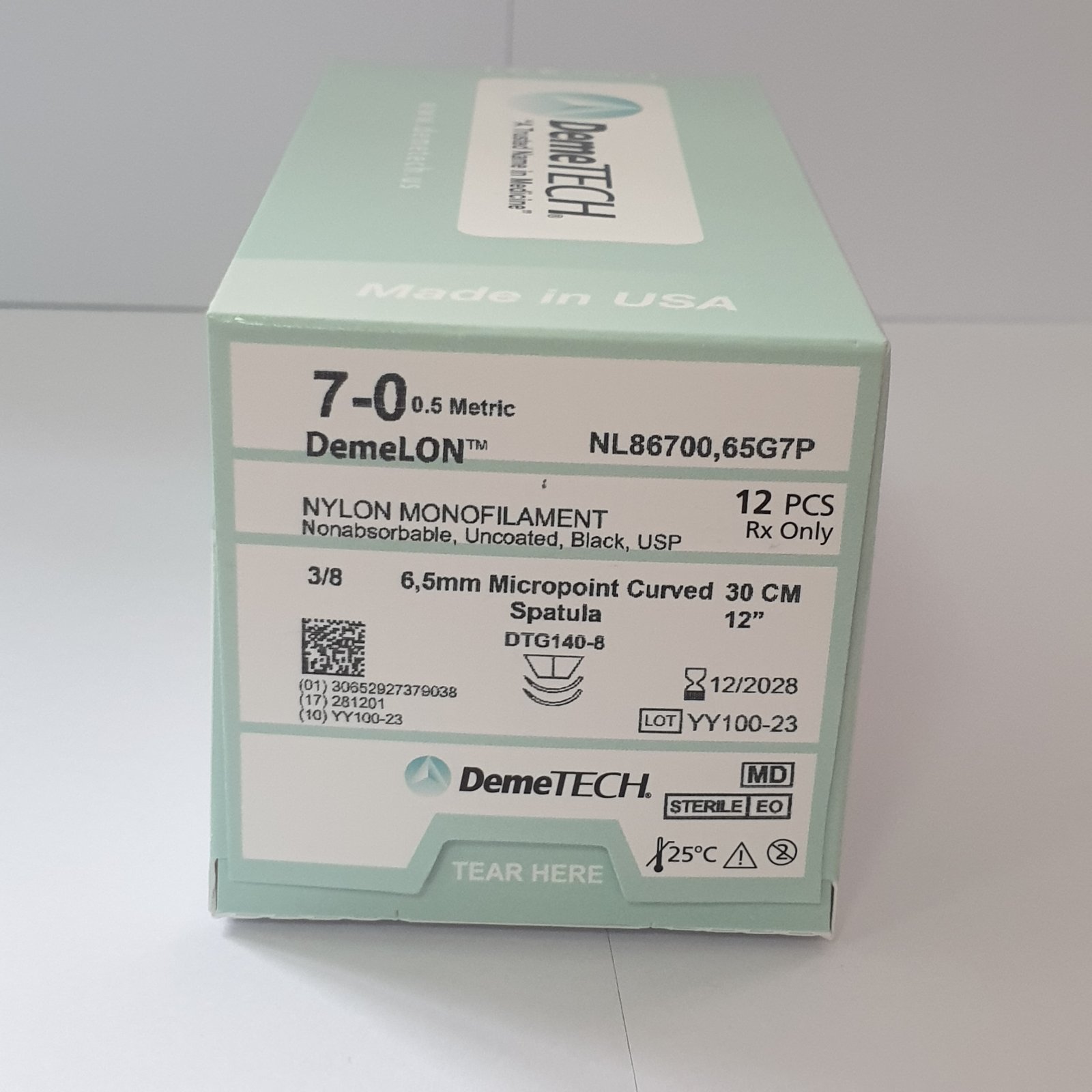 Шовний матеріал Нейлон 7-0 чорний, мононитка